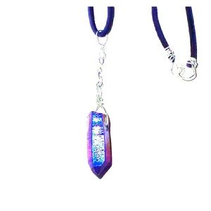 SOLD •Titanium Quartz Point Dangle CHOKER